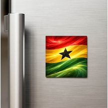 Gana Ghana Abstract Ülke Bayraklı Buzdolap Magneti - 9x9 Cm