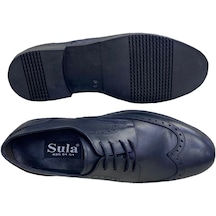 Erkek Bağcıklı İskoç Model Deri Siyah İçi Deri Astar Ayakkabı
