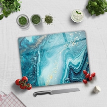 Cam Kesme Tablası - Cam Kesme Tahtası Turkuaz Desen 30 X 40 CM