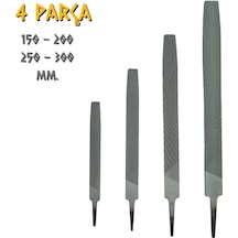 Sgs Yassı Düz Eğe Seti Orta Dişli - 150-200-250-300 Mm. - 4 Parça