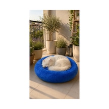 Peluş Ponçik Wellsoft Rahat Yumuşak Kaydırmaz Taban %100 Boncuk Elyaf Kedi Ve Köpek Yatağı Ve Minderi Mavi - 880963904