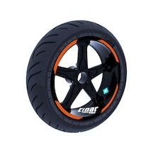 Double Stripe Tasarımlı Alev Turuncusu Jant Şeridi Sticker Çınar Extreme