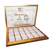 Diva Çikolata İsimli Söz Nişan Nikah Madlen Çikolata Gold Karton Kutu 72'li