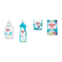 Aquabor Doğal Mineralli Sıvı Beyaz + Elde Bulaşık + Tablet + 4 Kg Renkliler 4 Lü Set 0.75 LT - 2.5 LT - 12 KG