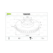 Opel Corsa F Fren Diski On 2019-2024 Valeo 186695 2adettir