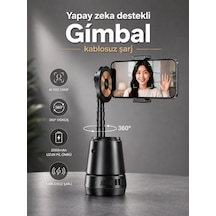 Aı Yüz Takipli Akıllı Gimbal 2000mah Kablosuz Şarjlı 360 Otomatik Dönen Telefon Tutucu