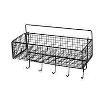 Homyl Tel Sepet, Saklama Sepeti, Duvara Monte Mutfak Için Banyo Siyah