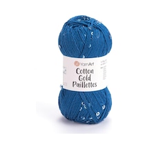 Yarnart Cotton Gold Paıllettes - Örgü İpi Mavi-7111