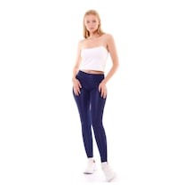 Me&be Collections Kadın Yarı Parlak Lacivert Disko Tayt Lacivert
