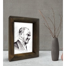 Bk Gift Atatürk Tasarımlı Dekoratif Doğal Masif Ahşap Çerçeve 15X (500609836)