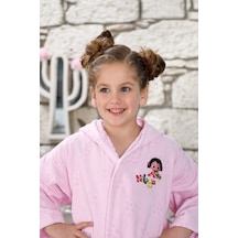 Niloya Flower Lisanslı Çocuk Bornoz Seti 1/2 Yaş Pembe