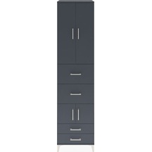 Hyperion Dolap 4 Raflı 4 Çekmeceli 4 Kapaklı 60x44x243 Antrasit-antrasit Antrasit