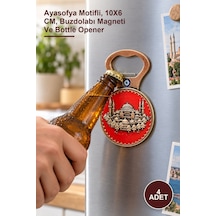 4 Adet Yöresel Ayasofya Magnet Ve Açacak Ayasofya Motifli, 10x6 Cm, Buzdolabı Magneti Ve Bottle Opener
