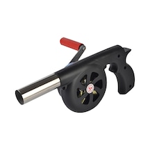 Yaleker El Tipi Kamp Ocağı Üfleyici - Manuel Kollu Metal Barbekü Fanı Siyah