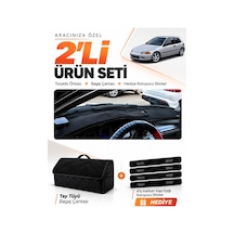 Honda Civic Eg-ex-el 1994-2000 Uyumlu Torpido Örtüsü + Tay Tüyü Bagaj Çantası Seti - Siyah