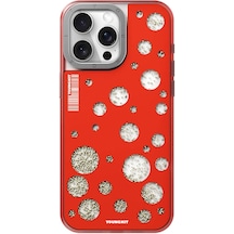 İphone 14 Pro Max Uyumlu Kılıf Magsafe Şarj Özellikli Youngkit Quicksand Beads Serisi Kapak Kırmızı