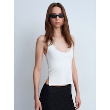 Dilvin 32726 Halter Yaka Top-ekru
