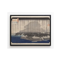 Ukiyo-e Hiroshige Karasaki'de Gece Yağmuru Çerçevesiz Poster 21x30 Cm A4 Japon Sanatı Ukiyo-e Tablo