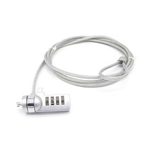 Silver 120 Cm 4 Hane Şifreli Laptop Dizüstü Bilgisayar Kilidi Kablo Kilit Cin541