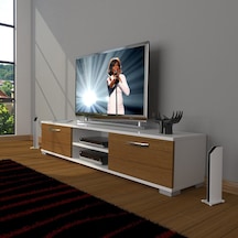 Decoraktiv Eko 140 Mdf Dvd Tv Ünitesi Tv Sehpası - Beyaz - Ceviz Beyaz - Ceviz