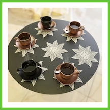 Bezos 6 Lı Dantel Kahve Sunumluğu 15x15 Cm Asorti Desenli Modern Sunum Aksesuarı Dmc Çok Renkli