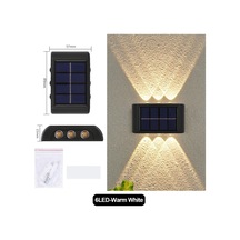 3 Adet Solar Enerjili Aplik Led 6 Ledli Dekoratif Duvar Monteli G