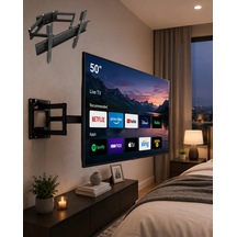 32 55 İnç Tv Askı Aparatı Hareketli Duvar Askısı Döner Televizyon Tutucu Mh-hs5520-2400