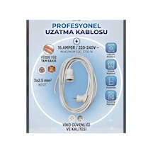 Vikomulti 7 Metre 3x2.5 Tam Bakır Kalın Kablo Uzatma Seyyar. Mavi - 919177813 Mavi - 919177813 Diğer