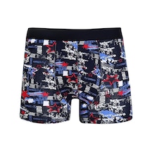 Akbeniz Erkek Penye Likralı Desenli Boxer 40114-Lacivert