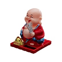 Joyhub Araba Aksesuarları Sevimli Sallayarak Kafa Güneş Küçük Keşiş Yaratıcı Araba Dekorasyon Küçük Keşiş Süsler Siyah Yok Havalandırma