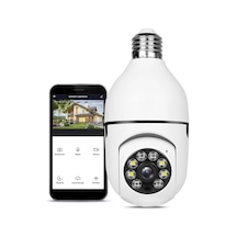 1080p Hd Wifi Ampül Kamera 360 Panoramik Görüşlü, Gece Görüşlü Kablosuz Akıllı Ip Kamera