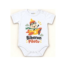 Babylimon Biberon Pilotu Beyaz Kısa Kollu Çıtçıtlı Bebek Zıbını Beyaz - Biberon Pilotu - 928161924 Beyaz - Biberon Pilotu