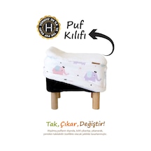 Yıkanabilir Puf Tabure Kılıfı Tak-Çıkar-Değiştir-Yenile Orta Sehpa Kılıfı Bb Elephant