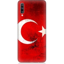 Samsung Galaxy A70 Uyumlu Türk Bayrağı Desenli Silikon Kılıf