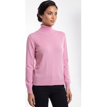 Desen Triko Kadın Balıkçı Yaka Klasik Bluz Y.pembe