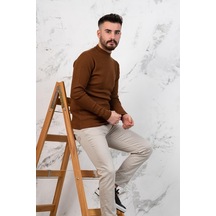 Slimfit Yarım Balıkçı Erkek Triko Spor Kazak