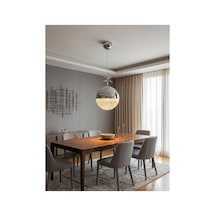 LumiaLighting Madrid Model Gümüş 3 Renk Modu Ledli Sarkıt Modern Salon Mutfak Çocuk Yatak Odası Led Avize