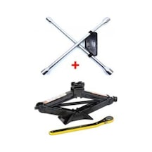 Mfk Oto Krikosu 1.5 Ton Makas Cırcırlı Araç Kriko + Bijon Anahtarı - Cırcır Ve Bijon Anahtarı Set