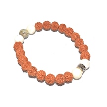 Hakiki Doğal Dendritli Opal Rudraksha Bileklik 001 Beyaz