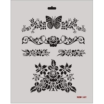Rich New Seri N-107 Stencil 35X25 Cm