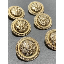 Trençkot Ve Kaban Düğmesi Çelenk Arma Modeli Gold 3 Cm / 6 Lı Set
