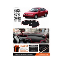 Mazda 626 Cronos 1991-1996 Uyumlu Torpido Örtüsü, Torpido Kılıfı - Siyah-kırmızı - Ma009