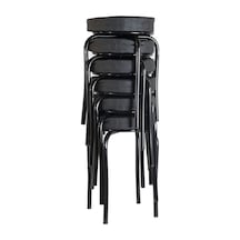 Tabure Siyah Ayaklı Siyah 6 Adet