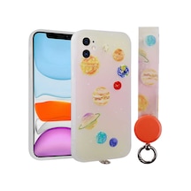 Apple Uyumlu iPhone 11 Desenli El Askılı İpli Klfs Arte Silikon Kılıf no5 NO5