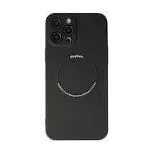İphone 12 Pro Kılıf Jack Magneticsafe Lens Silikon - Siyah