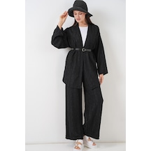 Bigdart Kadın Kimono Pantolon İkili Takım 30078 - Siyah