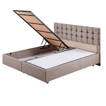 Venedik İkili Set, Venedik Çift Kişilik Baza Başlık Seti Açık Kahve 180 x 200