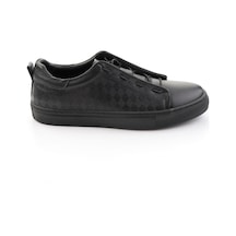 Siyah Hakiki Deri Erkek Sneaker E01535125703 Siyah