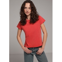 Colin's Colins Regular Fit Yuvarlak Yaka Düz Kadın Kirmizi Kısa Kol Tişört Cl1081966 Q1.v1 Red Kırmızı