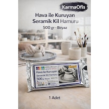 Hava İle Kuruyan Seramik Kil Hamuru 500 Gr Beyaz 1 Adet Beyaz